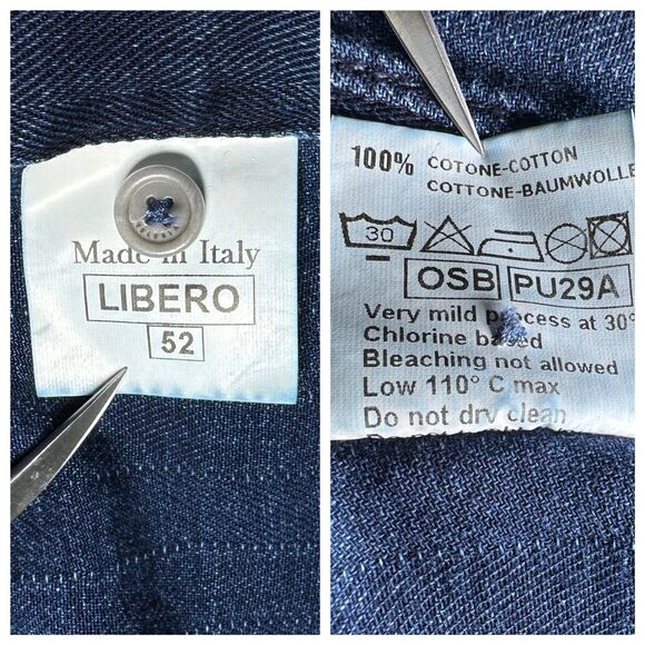 Axel's Premium Over-Dyed Denim Shirt Sz XL Faded Cotton Haringbone Made in Italy - Picture 9 of 12